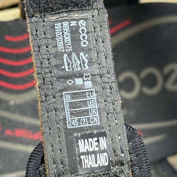 Ecco Yucatan Tan Black Gray Leather Women’s Sz 8/EU 39 Hook & Loop Sport Sandals - Picture 6 of 10